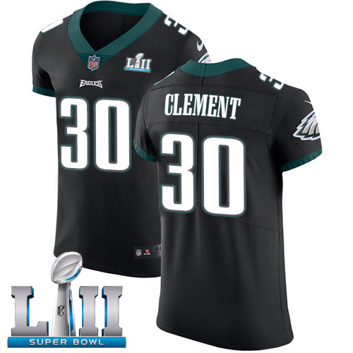 Nike Eagles #30 Corey Clement Black Alternate Super Bowl LII Men's Stitched NFL Vapor Untouchable Elite Jersey - Click Image to Close